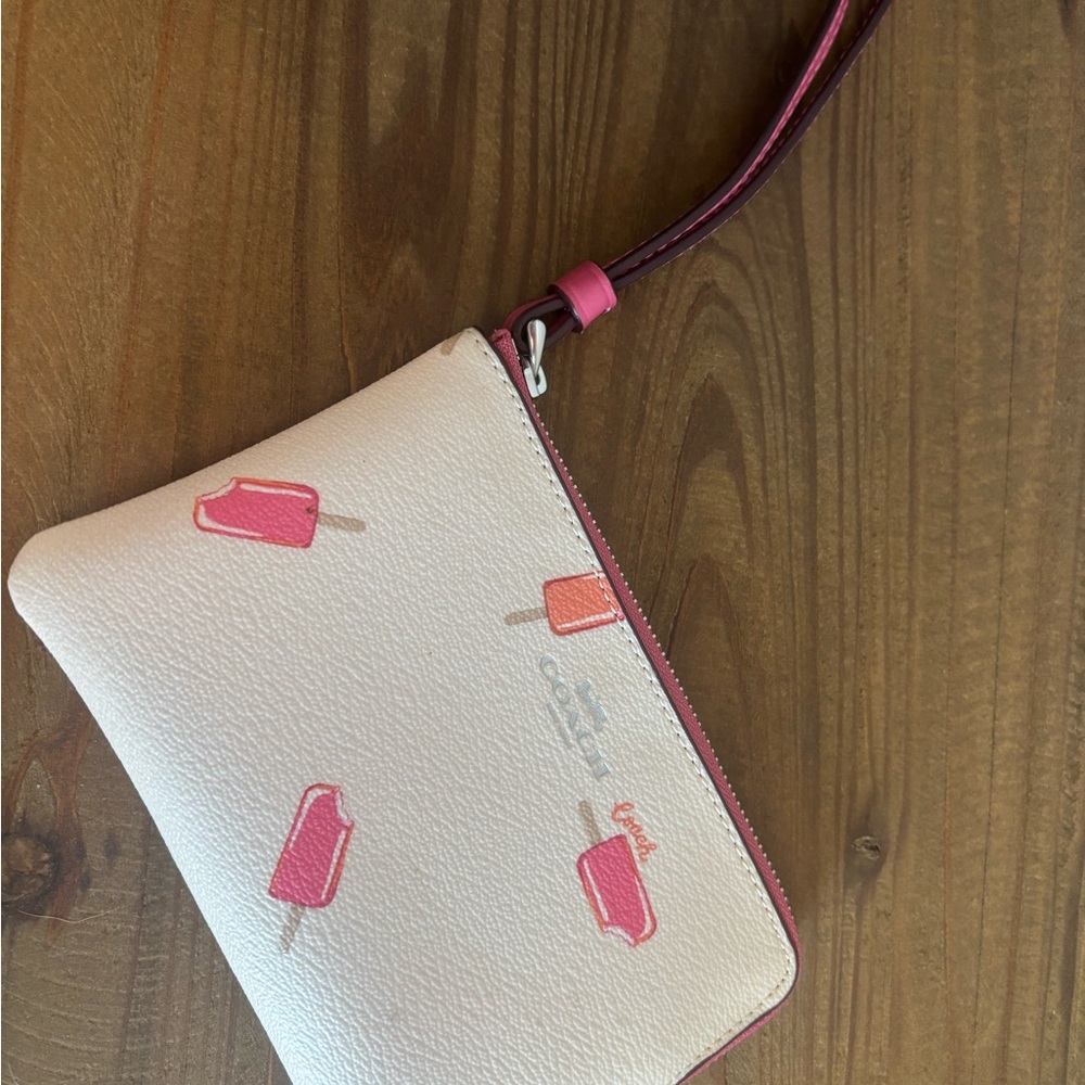 Coach Pink Popsicle Print Wristlet